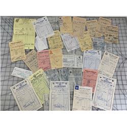 1960s LOT OF VINTAGE GAS STATION INVOICE RECEIPTS