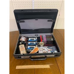 BRIEFCASE AND CONTENTS BLANK CASSETTE TAPES ETC