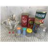 Image 1 : MISC LOT SALT AND PEPPERS CHIP DIP BOWL TINS ETC