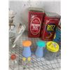 Image 3 : MISC LOT SALT AND PEPPERS CHIP DIP BOWL TINS ETC