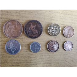 Lot of British coins, pence, farthing etc