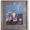 Image 1 : 23"x26" FRAMED AND MATTED "TABBY CAT" PRINT