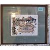 Image 1 : 9"x11" FRAMED PETIT POINT "WELCOME TO OUR HOME"