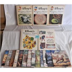 5 DISNEY HARD COVER WONDERFUL WORLD KNOWLEDGE  AND 13 "CRICKET" KIDS MAGAZINES