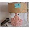 Image 1 : VINTAGE 1950-60'S GLASS PINK LADY BOUDOIR LAMP