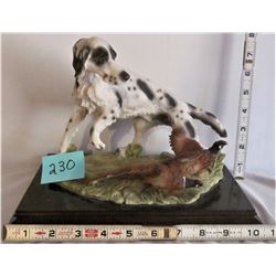 DOG AND PHEASANT HUNTING STATUE