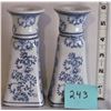 Image 1 : PAIR OF CERAMIC CANDLE HOLDERS