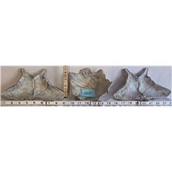 TRIO ORNAMENTAL DISHES/ CONTAINERS- 2 BUTTERFLIES AND LEAF