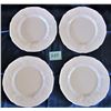 Image 3 : 4 PLACE SETTING EMBOSSED WHITE MILK GLASS FESTIVE SET