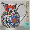 Image 1 : 7" PORCELIN FLORAL PITCHER