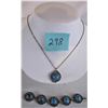 Image 1 : SILVER TONE NECKLACE/ TURQUOISE MATCHING BRACELET
