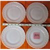 Image 1 : 4 VINTAGE 7 1/2 FIRE KING SWIRL PATTERN WHITE SANDWICH PLATE