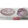 Image 2 : 4 1/2" MAUVE GLASS COVERED BUNNY ON NEST CANDY DISH CONTAINER