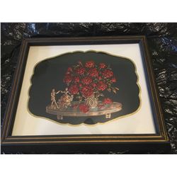 403-HANDMADE AT SASKPEN COPPERWARE PICTURE DANCING COUPLE/ROSES CIRCA1970