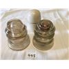 Image 2 : 448- POWER INSULATORS LOT OF 3   DOMINION/GLASS MARKED 10D, PORCELAIN GISBORNE PATTERN