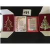 Image 1 : 483-AVON COLLECTIONS CHRISTMAS TREE PINS 2005/2008 IN ORIGINAL PACKAGING MINT