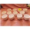 Image 1 : Lot of 12 shell pink cups, Feather Pattern, Jeanette Glass