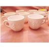 Image 3 : Lot of 12 shell pink cups, Feather Pattern, Jeanette Glass