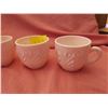 Image 5 : Lot of 12 shell pink cups, Feather Pattern, Jeanette Glass