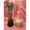 Image 1 : Vases, Green Art glass/Bristol Glass