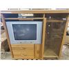Image 11 : Large TV cabinet/entertainment stand with 27 inch JVC TV & remote
