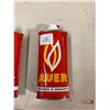 Image 3 : PAIR OF VINTAGE TM AUER - FISHER LIGHTERFLUIDS TINS