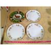 Image 1 : WEDGE WOOD "DEER PLATE " WITH THREE MAPLE LEAF PATTERN DINNER PLATES