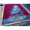 Image 3 : LARGE VELVET PAINTING "SAILING SHIP" 29.5 X 39.5"