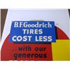 Image 2 : B.F. GOODRICH CARDBOARD SIGN "TIRES COST LESS" NOS