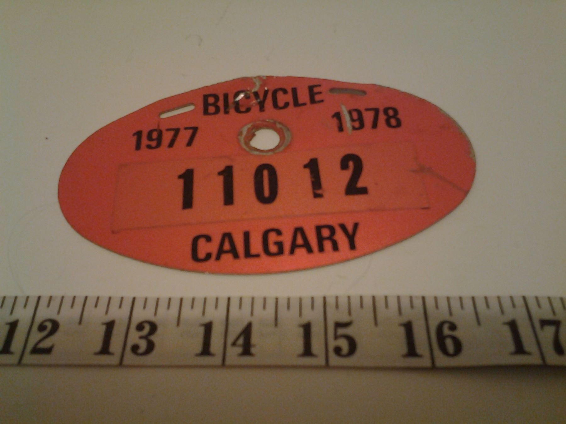 Bicycle license Calgary 19771978 Schmalz Auctions