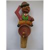 Image 2 : LOT of 3 DECORATIVE WINE STOPPERS - Two Vintage Wooden Figures with moveable parts