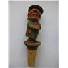 Image 4 : LOT of 3 DECORATIVE WINE STOPPERS - Two Vintage Wooden Figures with moveable parts