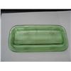 Image 3 : GREEN DEPRESSION GLASS 1/4 POUND BUTTER DISH with LID - CRISSCROSS PATTERN