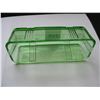 Image 4 : GREEN DEPRESSION GLASS 1/4 POUND BUTTER DISH with LID - CRISSCROSS PATTERN