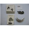 Image 1 : NATIVE MADE PEWTER PIN / PENDANT -  BROOCHES and EAR RINGS - 4 Pieces