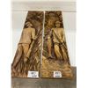 Image 1 : 2-wooden décor pc's hunter + moose and fisherman + fish- 31"x8" each