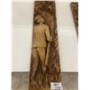 Image 3 : 2-wooden décor pc's hunter + moose and fisherman + fish- 31"x8" each