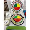 Image 2 : 3 metal games circle cribbage board and dice game- eagle toys