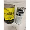 Image 5 : lot of tobacco and oil tins-j.o snowmobile, j.d power steering- dented (full)