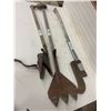 Image 1 : 3 pc's brush axe, hay knife and potato planter; traverse city-USA