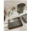Image 3 : squirrel peanut butter tin and sifter, scoop, and camping pans+ pots