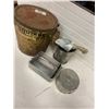 Image 6 : squirrel peanut butter tin and sifter, scoop, and camping pans+ pots