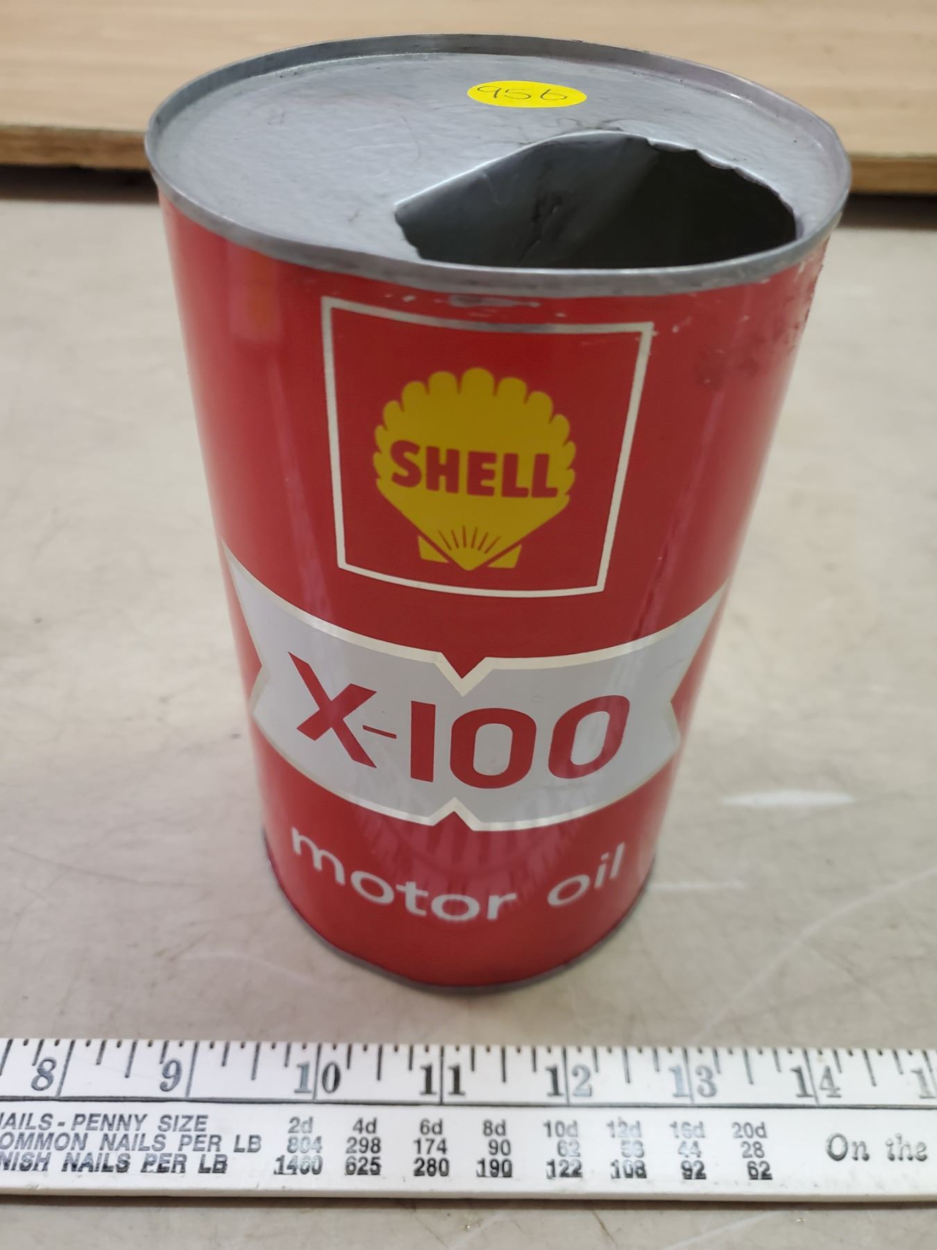 SHELL X-100 QT EMPTY OIL CAN - Schmalz Auctions