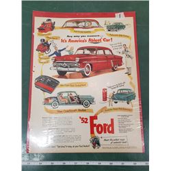 ORIGINAL AD FOR 1952 FORD