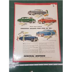 ORIGINAL AD FOR 1952 GM PRODUCTS