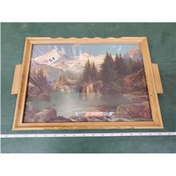 OLD PICTURE SERVING TRAY