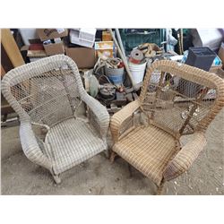 2 OLD WICKER CHAIRS