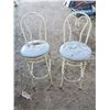 Image 1 : 2 HIGH BACK METAL STOOLS- SEATS NEED RECOVERING