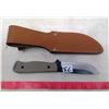 Image 3 : Desert Sand Handle Fixed blade Knife with Leather Sheath