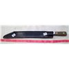 Image 1 : 13" Double Edged Chisel Tip Blade Sword with Leather Sheath
